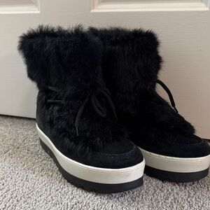 Cougar Black Fur Waterproof Women's Boots